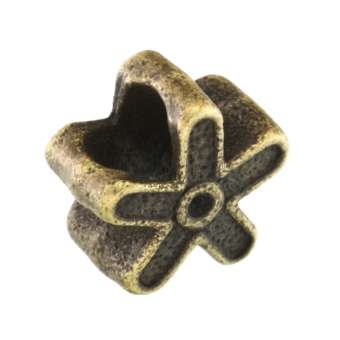 Großlochperle aus Metall, 12X12mm, Stern, bronzefarben bronzefarben