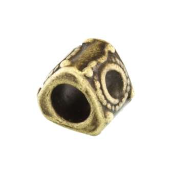 Großlochperle mit Ornament, 7X8mm, dreieckig, bronzefarben bronzefarben