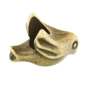 Großlochperle aus Metall, 10X15mm, Vogel, bronzefarben bronzefarben