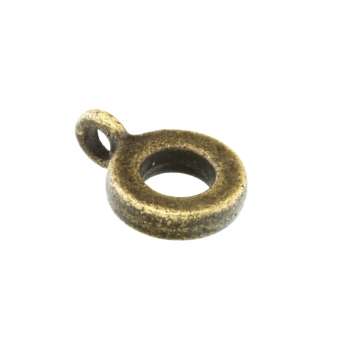 Großlochperle mit Anhängerhalter, 7mm, rund, bronzefarben bronzefarben