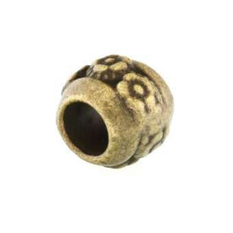 Großlochperle aus Metall, 8X10mm, Blume, bronzefarben bronzefarben