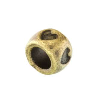 Großlochperle aus Metall, 5X8mm, Herz, bronzefarben bronzefarben