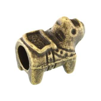 Großlochperle aus Metall, 12X10mm, Pferd, bronzefarben bronzefarben