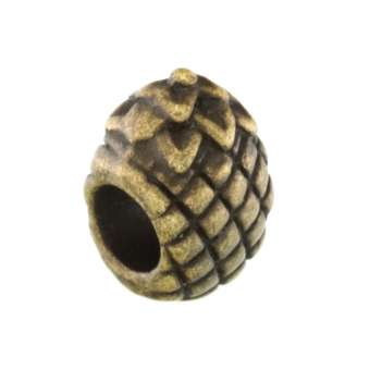 Großlochperle aus Metall, 8X12mm, Ananas, bronzefarben bronzefarben