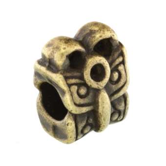 Großlochperle aus Metall, 12X10mm, Schmetterling, bronzefarben bronzefarben