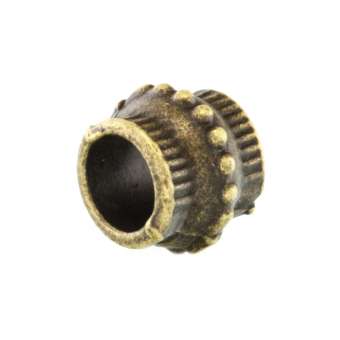 Großlochperle mit Ornament, 8X10mm, rund, bronzefarben bronzefarben