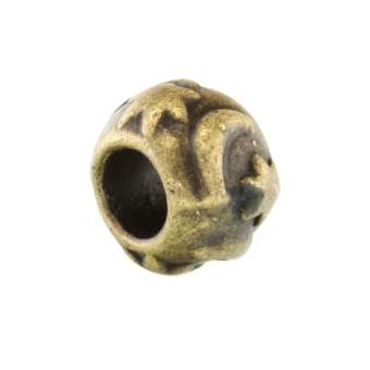 Großlochperle aus Metall, 7X10mm, Mond, bronzefarben bronzefarben