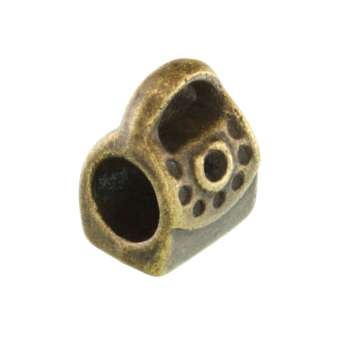 Großlochperle aus Metall, 9X10mm, Tasche, bronzefarben bronzefarben