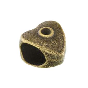 Großlochperle aus Metall, 10X10mm, Herz, bronzefarben bronzefarben
