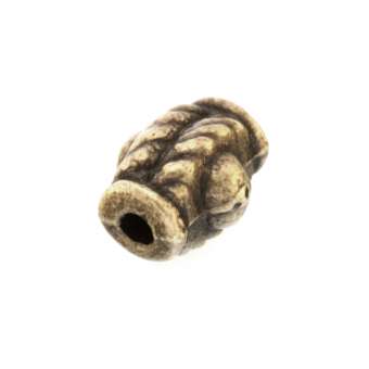 Perle mit Ornament, 8X6mm, Zylinder, bronzefarben bronzefarben