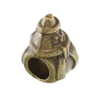 Großlochperle aus Metall, 8X13mm, Schneemann, bronzefarben bronzefarben
