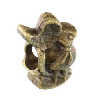 Großlochperle aus Metall, 8X15mm, Vogel, bronzefarben bronzefarben
