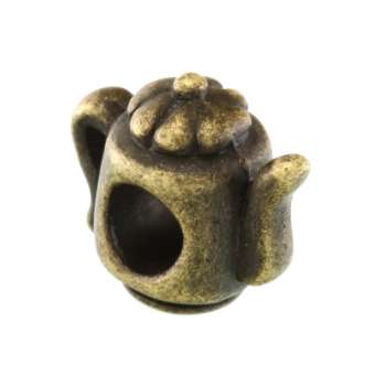 Großlochperle aus Metall, 8X12mm, Kanne, bronzefarben bronzefarben