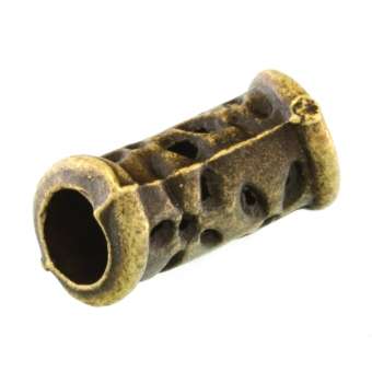 Großlochperle aus Metall, 15X7mm, Zylinder, bronzefarben bronzefarben