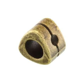 Großlochperle aus Metall, 6X8mm, dreieckig, bronzefarben bronzefarben