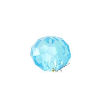 Glasschliffperle, briolette, 6X4mm, hellblau-türkis hellblau-türkis