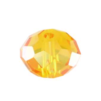 Glasschliffperle, briolette, 10X7mm, hellorange hellorange