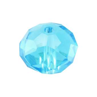 Glasschliffperle, briolette, 10X7mm, hellblau hellblau