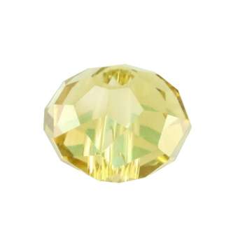 Glasschliffperle, briolette, 10X7mm, safrangelb safrangelb