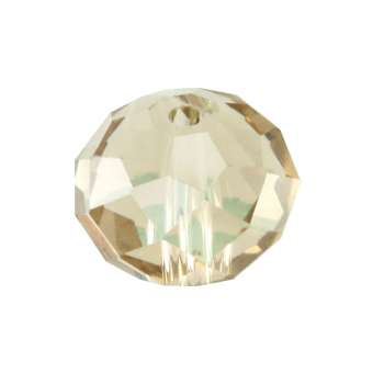 Glasschliffperle, briolette, 10X7mm, transparent-goldfarben transparent-goldfarben