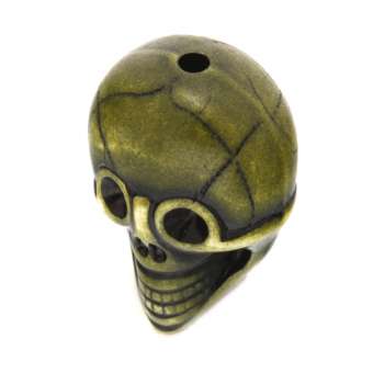 Motivperle, 18X13mm, Totenkopf, olivgrün olivgrün