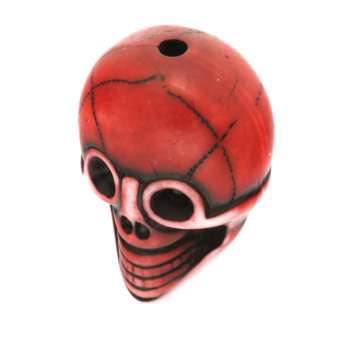 Motivperle, 18X13mm, Totenkopf, rot rot