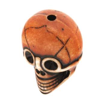 Motivperle, 18X13mm, Totenkopf, honigfarben honigfarben