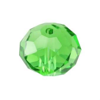 Glasschliffperle, briolette, 10X7mm, grasgrün grasgrün