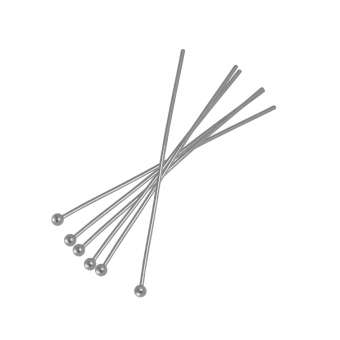 Stift zum Fädeln (100 Stück), 40X1mm, silberfarben 