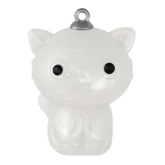 Schmuck-Anhänger "Katze", 35 mm, natur-weiß natur-weiß