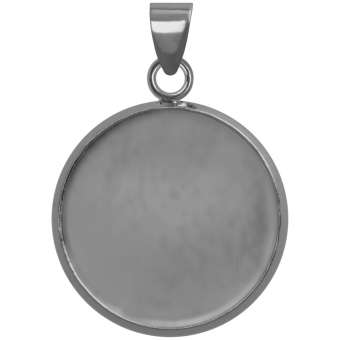 Anhänger Halter für Ø 18 mm große Cabochons, silberfarben silber