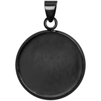 Anhänger Halter für Ø 18 mm große Cabochons, schwarz silberfarben schwarz silber