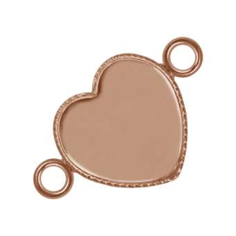 Anhänger Halter für Ø 12X12 mm große Cabochons Herzen, roségoldfarben roségold