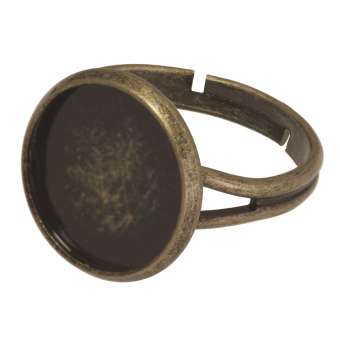 Ring für Ø 14 mm große Cabochons, bronzefarben bronze