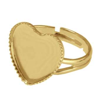 Ring für Ø 12X12 mm große Cabochons Herzen, roségoldfarben roségold