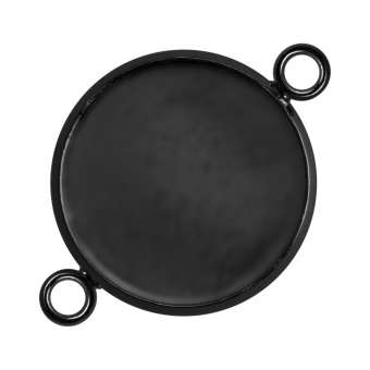 Anhänger Halter für Ø 16 mm große Cabochons, schwarz silberfarben schwarz silber