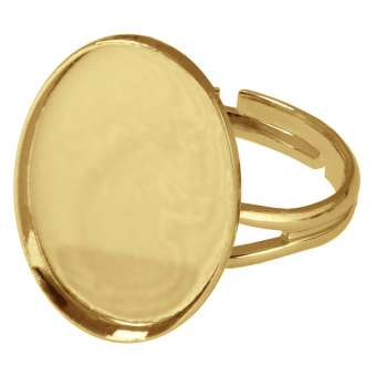 Ring für Ø 13X18 mm große, ovale Cabochons, goldfarben gold