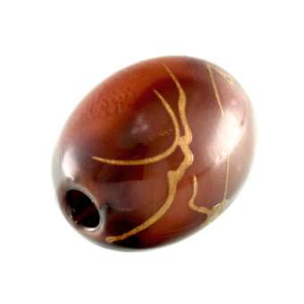 Perle in Wachsoptik, 12X10mm, oval, dunkelrot (bunt) dunkelrot