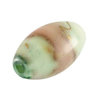 Perle in Wachsoptik, 14X8mm, oval, schilfgrün (bunt) schilfgrün