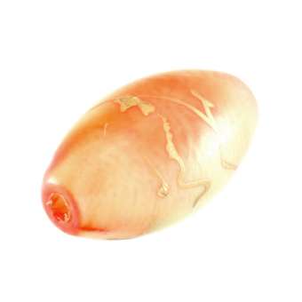 Perle in Wachsoptik, 14X8mm, oval, rosa-apricot (bunt) rosa-apricot