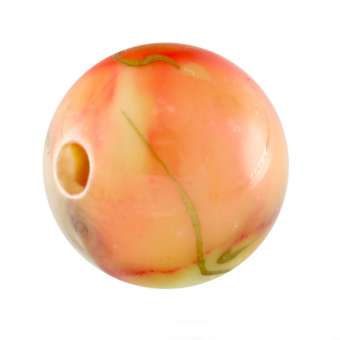 Perle in Wachsoptik, 12mm, rund, rosa-apricot (bunt) rosa-apricot