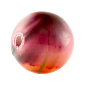 Perle in Wachsoptik, 12mm, rund, rubinrot (bunt) rubinrot