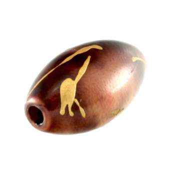 Perle in Wachsoptik, 14X8mm, oval, dunkelrot (bunt) dunkelrot