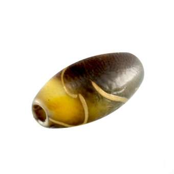 Perle in Wachsoptik, 12X6mm, oval, dunkelbraun (bunt) dunkelbraun