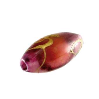 Perle in Wachsoptik, 12X6mm, oval, rubinrot (bunt) rubinrot