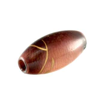 Perle in Wachsoptik, 12X6mm, oval, dunkelrot (bunt) dunkelrot