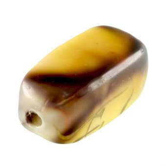 Perle in Wachsoptik, 16X8mm, rechteckig, dunkelbraun (bunt) dunkelbraun