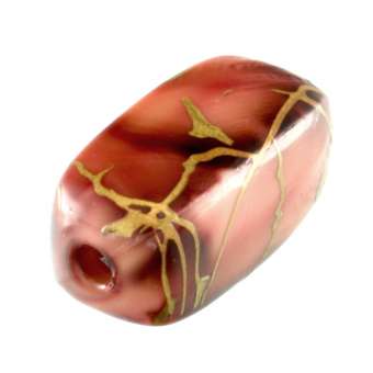 Perle in Wachsoptik, 16X8mm, rechteckig, dunkelrot (bunt) dunkelrot