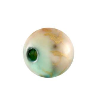 Perle in Wachsoptik, 8mm, rund, schilfgrün (bunt) schilfgrün