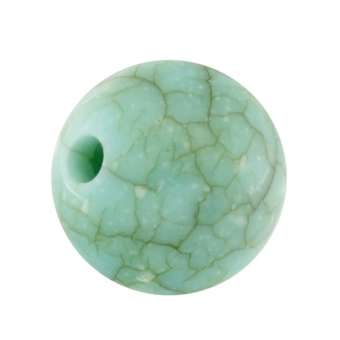 Perle in Marmoroptik, 11mm, rund, jade-türkis jade-türkis